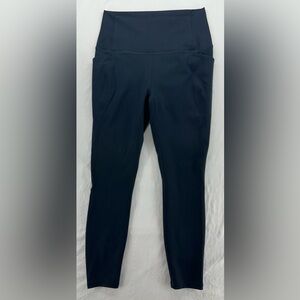 Spyder Active Womens High Rise Leggings Pockets 24” Black Size S Wide Waistband